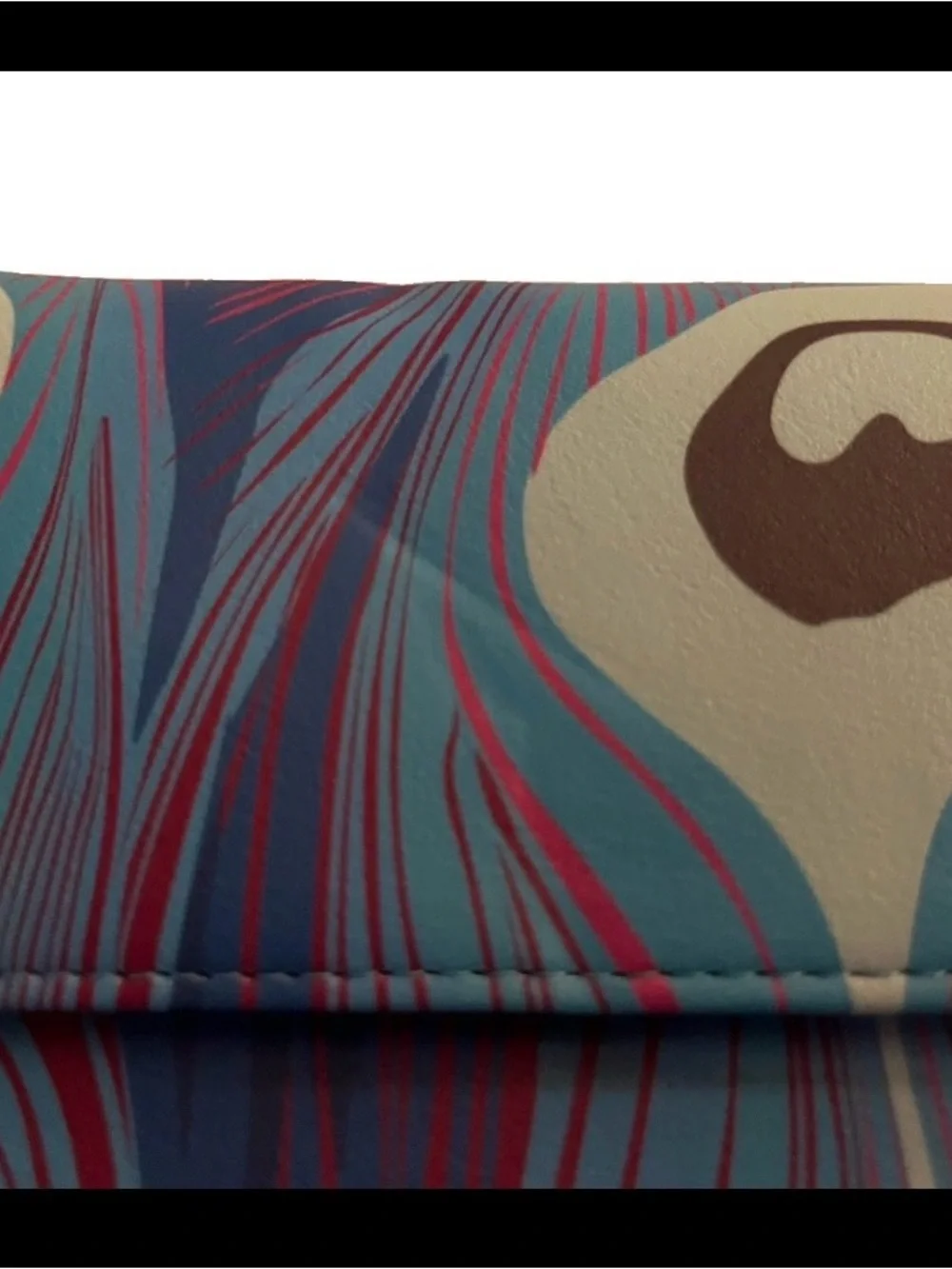 The Met Tiffany-Inspired Blue Peacock Feather Print Foldover Clutch Wallet